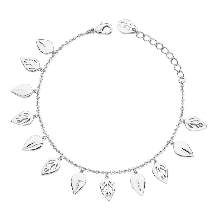 Tipperary Crystal Silver Leaf Charm Bracelet